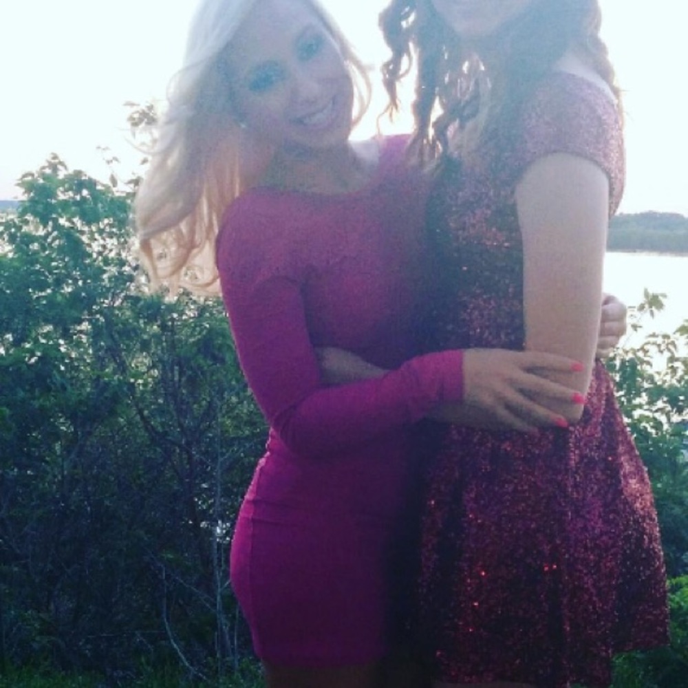 Sexy fitted pink dress